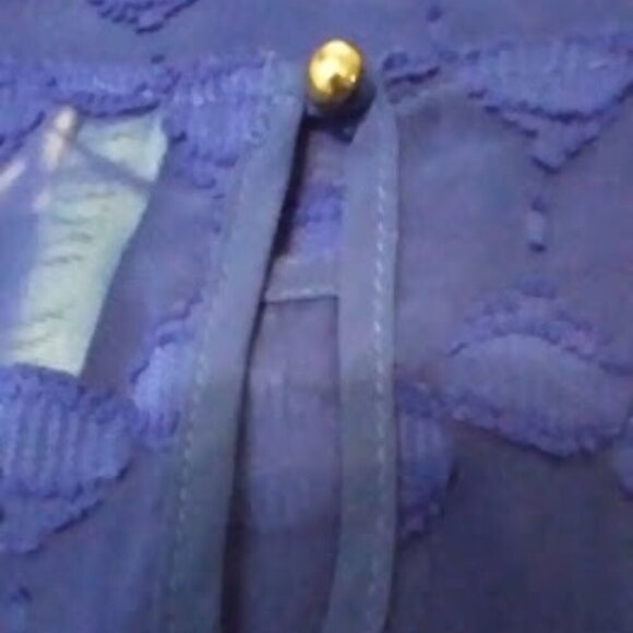 Aina Be Semi Sheer Royal Blue Short Sleeve Peasant Style Blouse Size:S - Picture 4 of 14